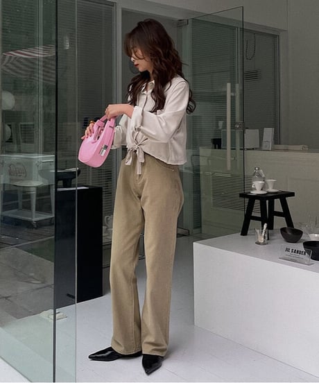 beige straight denim