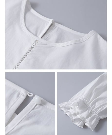 cotton simple blouse/2color(ネコポス)