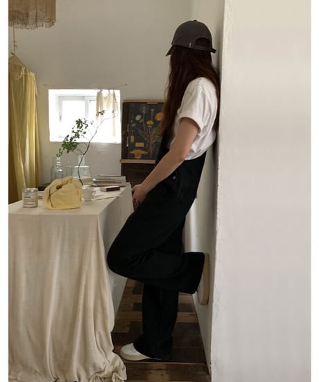 black denim salopette