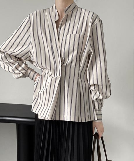 waist shape stripe shirt