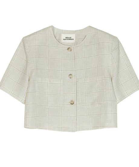 （linen 100%）linen check SET UP(上)/2color
