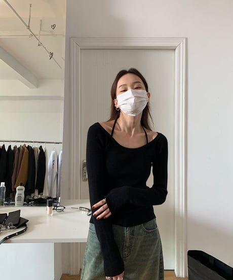 neck ribbon tops/2color(ネコポス)