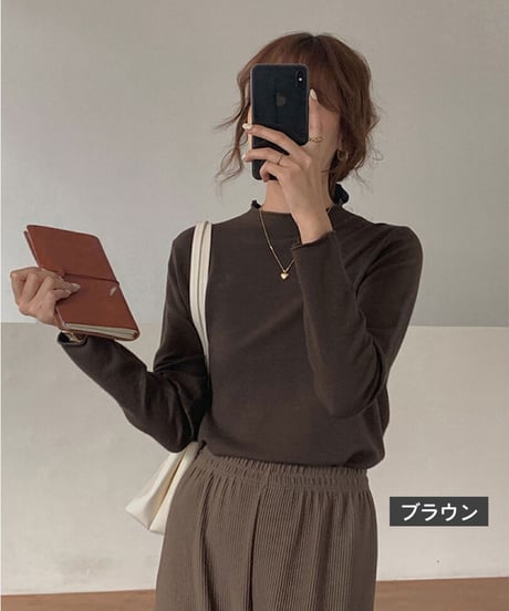 mock neck color knit/11color