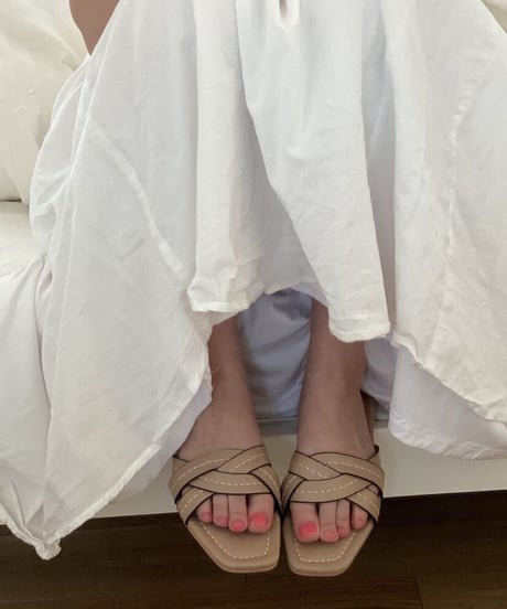cross stitch flat sandal/3color