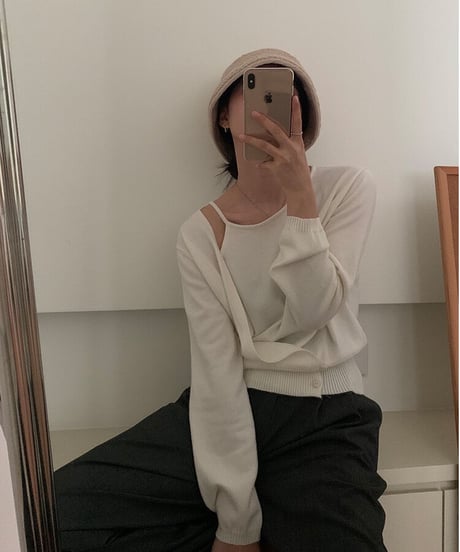 asymmetry design knit/2color
