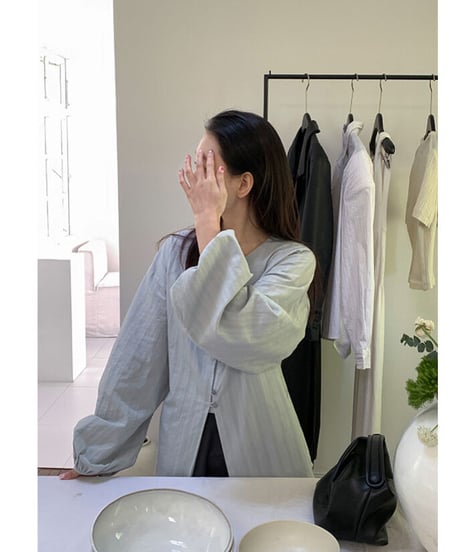 cotton linen long blouse/3color