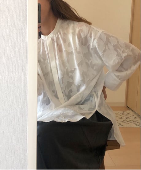 2way sheer jacquard shirt/2color