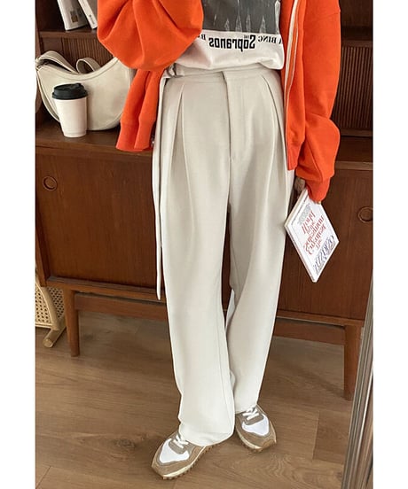 [OUTLET]side belt slacks/3color