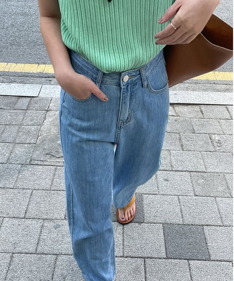 (standard)high rise straight denim/3color