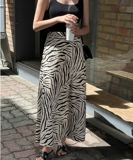 zebra long skirt