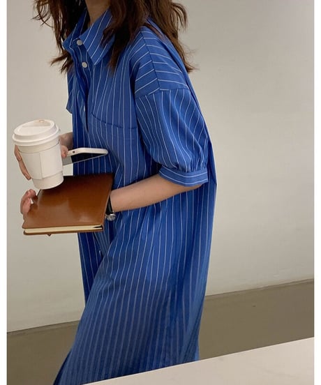 stripe shirt OP（half sleeve）/2color