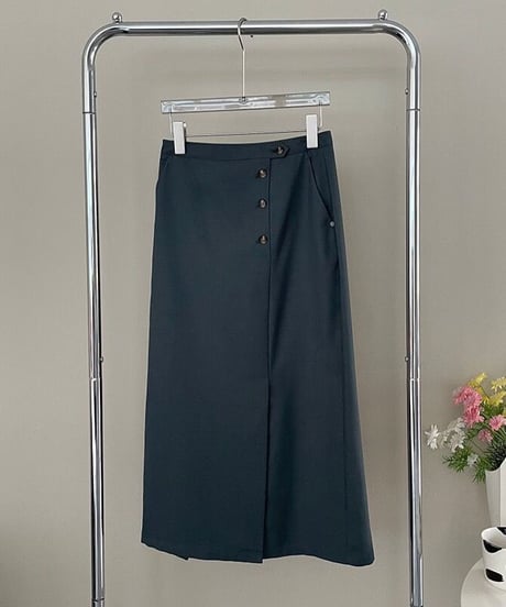 button pencil skirt/3color