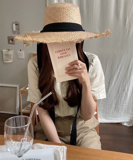 ribbon summer hat/3color