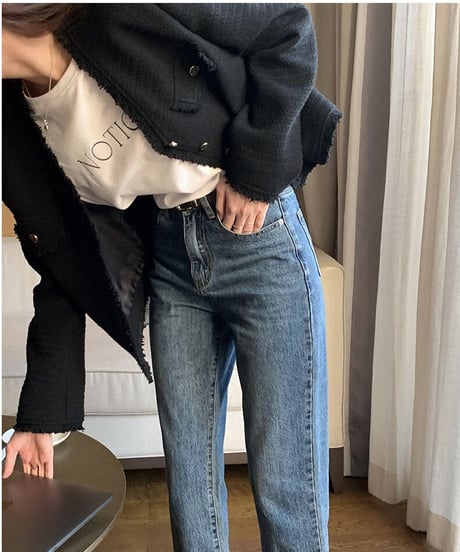 V neck tweed jacket/2color