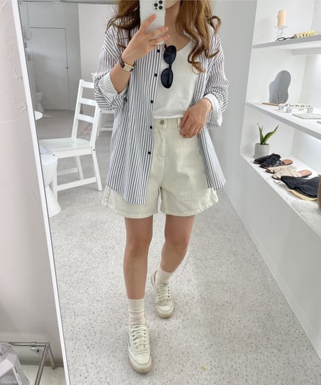 stripe over shirt/3color