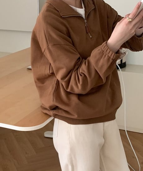 [OUTLET]half zip up pullover/3color