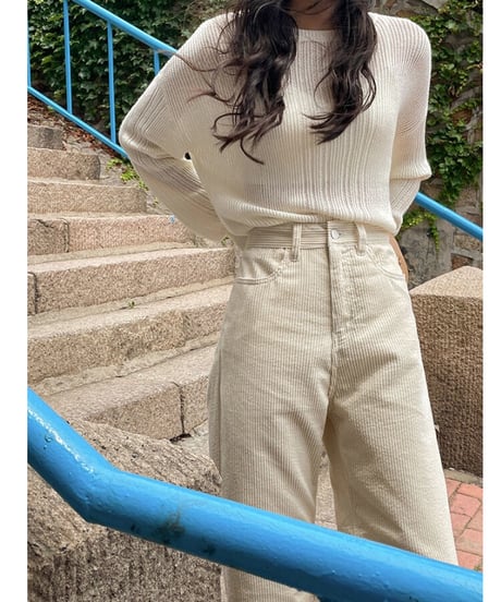 corduroy straight pants/4color