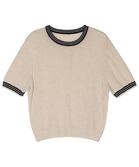 tencel linen knit pullover(half sleeve)/2color