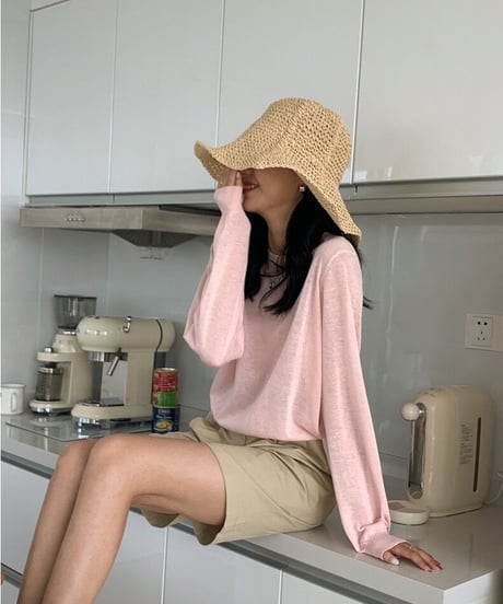 [OUTLET]linen blend sheer long-T/3color(ネコポス)