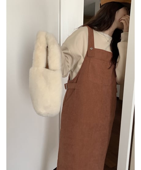 corduroy salopette one-piece/2color