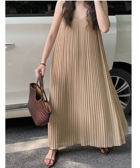chiffon pleats camisole OP/2color