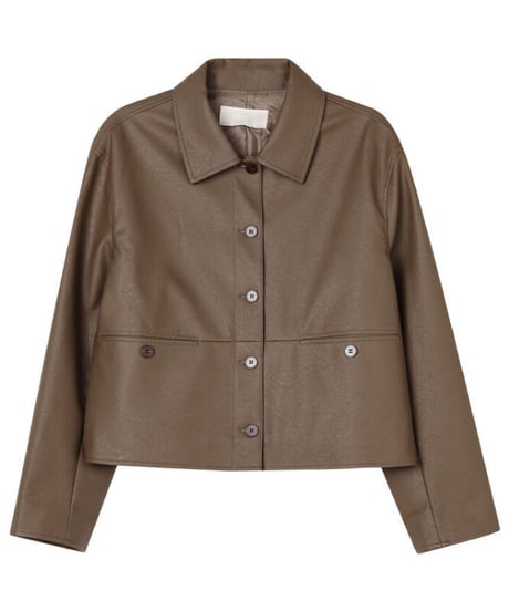 eco leather basic jacket/3color