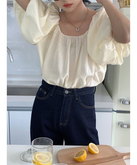 tulip sleeve blouse(half sleeve)/2color(ネコポス)