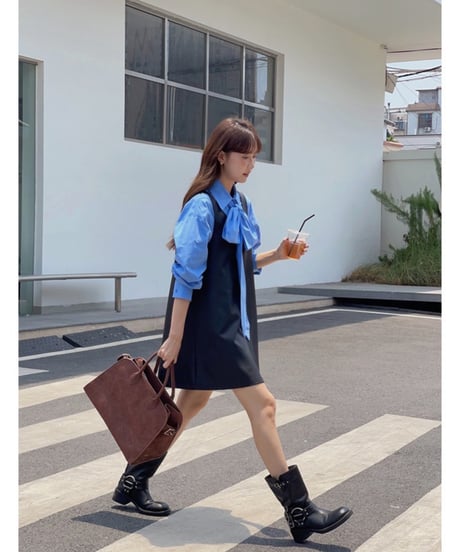 big ribbon shirt/2color