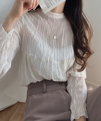 [OUTLET]chiffon pleats tops/4color（ネコポス対象）