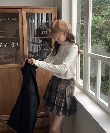 fleece high neck tops/2color