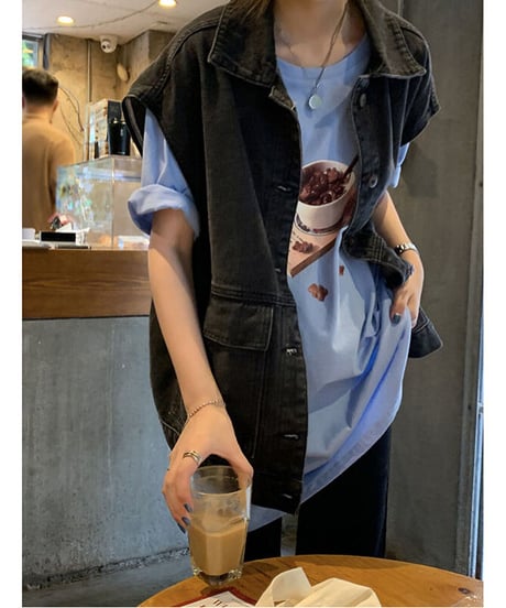 denim over vest/2color