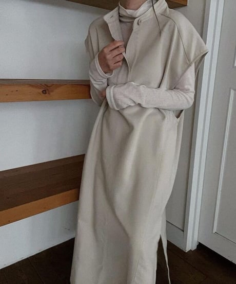 Key neck long dress/3color