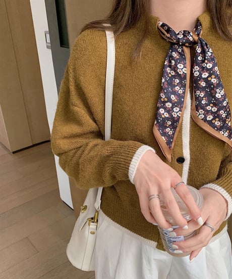 [OUTLET]scarf knit cardigan/3color