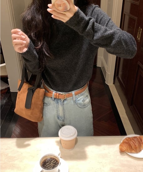 basic rib knit long-T/3color