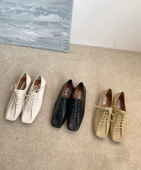 lace up flat shoes/3color