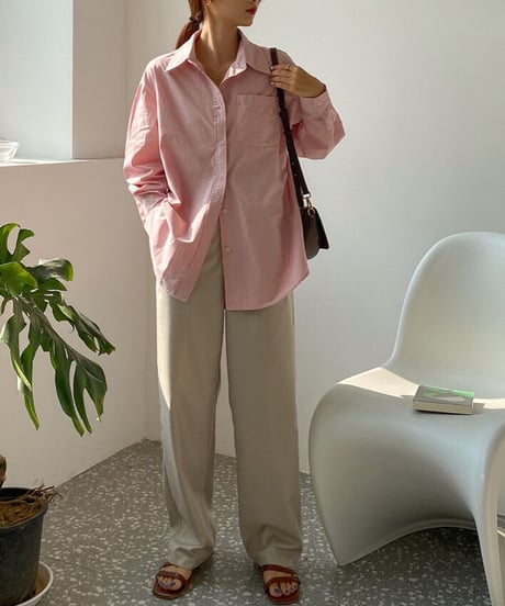 tuck wide slacks & belt/3color