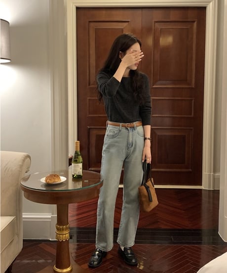 basic rib knit long-T/3color