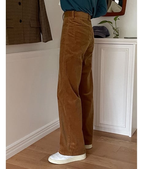 corduroy straight pants/4color