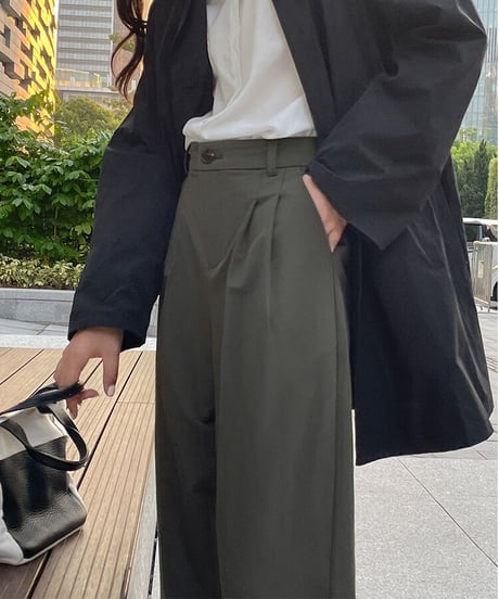 roll-up tuck slacks/3color