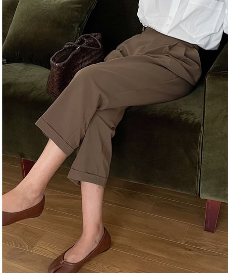 roll-up tuck slacks/3color