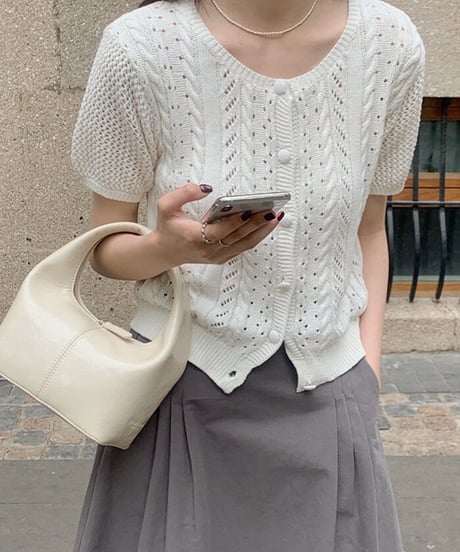 summer knit cardigan/4color(ネコポス)