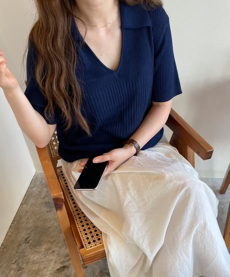skipper knit shirt(half sleeve)/4color