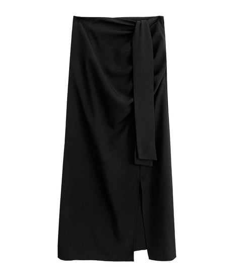 ribbon tight long skirt/2color