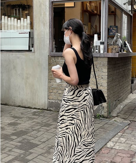 zebra long skirt