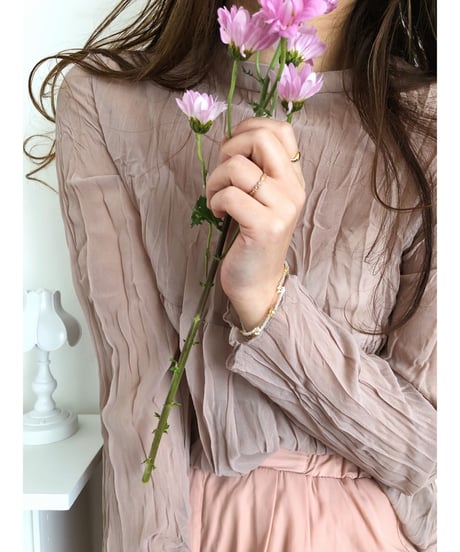 [OUTLET]chiffon pleats tops/4color（ネコポス対象）