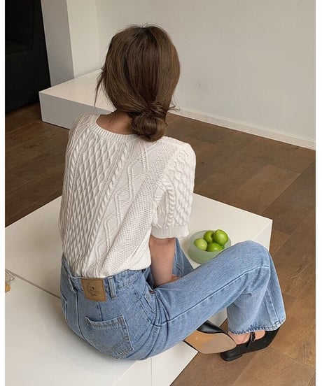 front pocket semi flare denim/2color