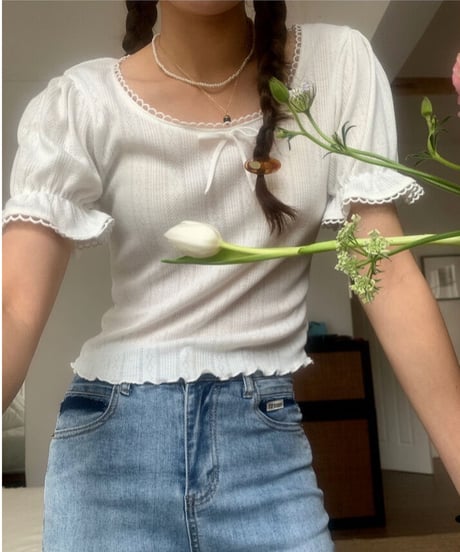 lovely puff tee/2color(ネコポス)