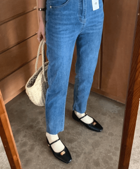 (meet me)cropped slim denim pants