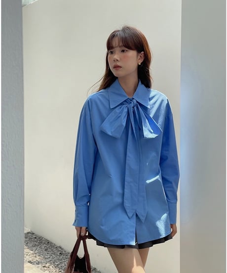 big ribbon shirt/2color