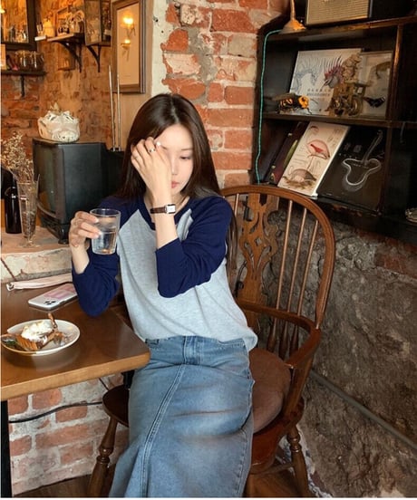 simple raglan long-T/2color(ネコポス)